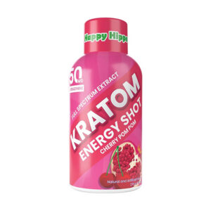 happy hippo kratom energy shot 2oz 50mg cherry pom pom