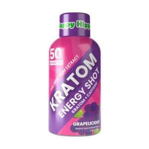 happy hippo kratom energy shot 2oz 50mg grapelicious