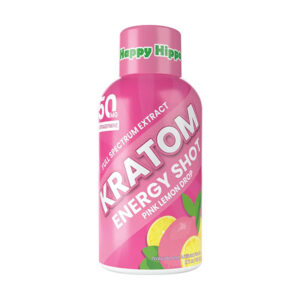 happy hippo kratom energy shot 2oz 50mg pink lemon drop