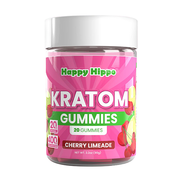 happy hippo kratom gummies 400mg 20ct cherry limeade