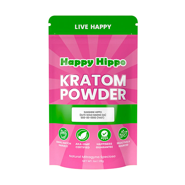happy hippo kratom powder sunshine hippo yellow elite gold maeng da