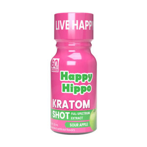 happy hippo kratom shot 10ml sour apple 60mg