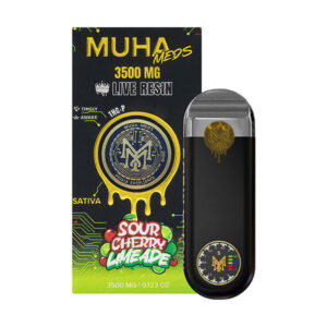 muha meds live resin 3.5g disposable sour cherry limeade 2