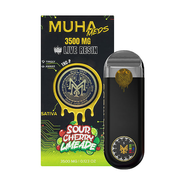 muha meds vape price 3.5g Live Resin Disposable Flavor:Super Lemon Haze (Sativa) elvis-whiskey Uwell Caliburn G4 35W