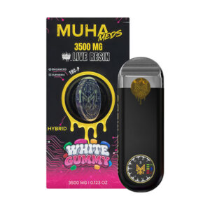 muha meds live resin 3.5g disposable white gummy 2