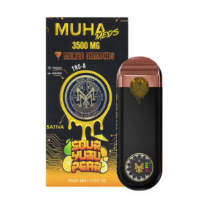 muha meds melted diamonds 3.5g disposable sour yuzu pear 2
