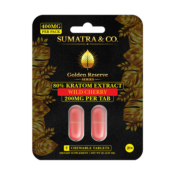 sumatra co golden reserve kratom tablets 400mg 2ct wild cherry