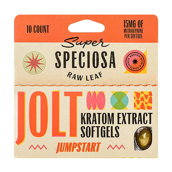 super speciosa jolt kratom soft gels 15mg 10ct