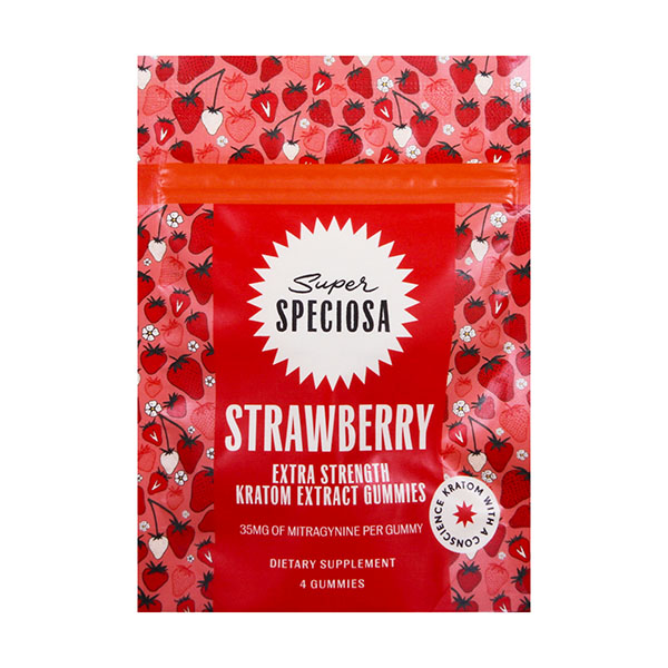super speciosa kratom gummies 35mg 4ct strawberry