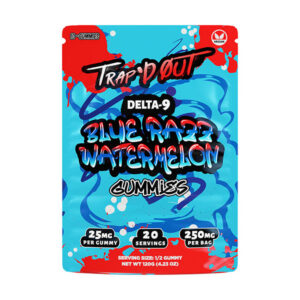 hixotic trapd out d9 gummies 250mg 10ct bluerazzwatermelon
