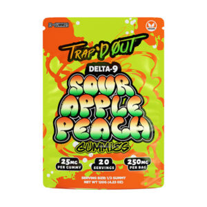 hixotic trapd out d9 gummies 250mg 10ct sourapplepeach
