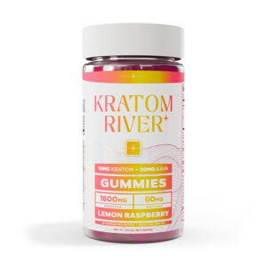 kratom river 1800mg kratom kava gummies 30ct lemon raspberry