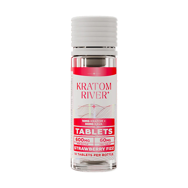 kratom river 600mg kratom kava tablets 10ct strawberry fizz