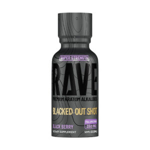 rave kratom blacked out shot 250mg black berry