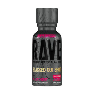 rave kratom blacked out shot 250mg black cherry