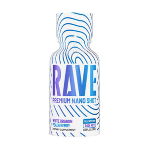 rave kratom shot 140mit white dragon peach berry