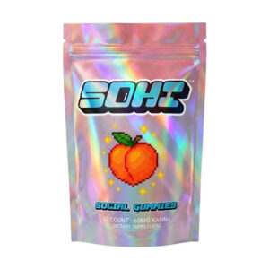 sohi kanna social gummies 60mg 12ct peach