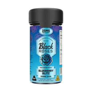 black roses 500mg d9 gummies 20ct blueberry blitz