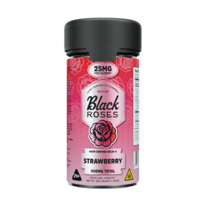 black roses 500mg d9 gummies 20ct strawberry