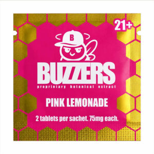 buzzers botanical extract tablets 150mg 2ct pink lemonade