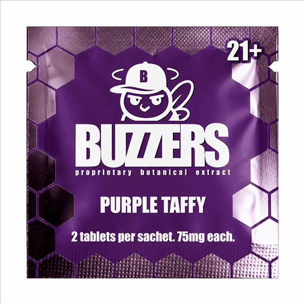 buzzers botanical extract tablets 150mg 2ct purple taffy