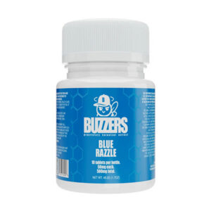 buzzers botanical extract tablets 500mg 10ct blue razzle