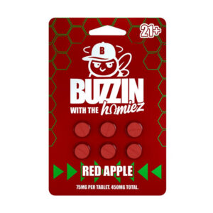 buzzin with the homiez botanical extract 450mg 6ct tablets red apple