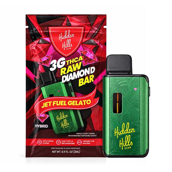 hidden hills 3g thca raw diamond bar jet fuel gelato