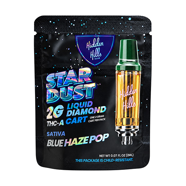 hidden hills star dust 2g thca cartridge blue haze pop