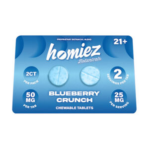 homiez botanicals tablets 100mg 2ct blueberry crunch