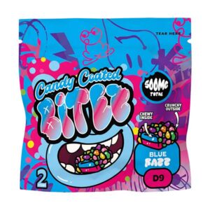 ocho extracts candy coated bitez 500mg 2ct gummies blue razz