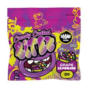 ocho extracts candy coated bitez 500mg 2ct gummies grape lemonade