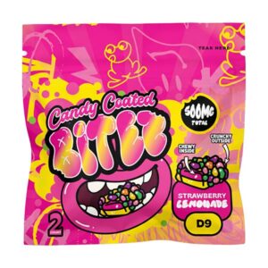 ocho extracts candy coated bitez 500mg 2ct gummies strawberry lemonade