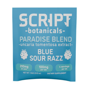 script botanicals cats claw 200mg tablets 2ct blue sour razz