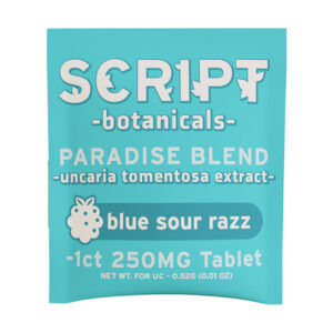 script botanicals cats claw 250mg tablets 1ct blue sour razz