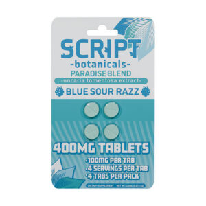 script botanicals cats claw 400mg tablets 4ct blue sour razz