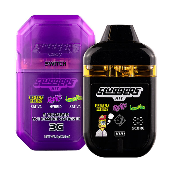 sluggers 3g disposable trio pineapple express runtz lemon haze