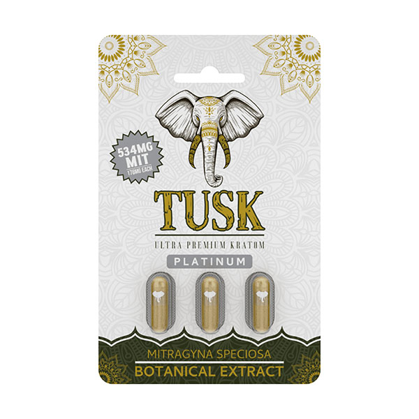 tusk kratom capsules 534mg 3ct platinum