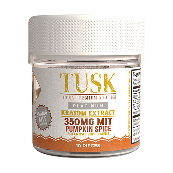 tusk kratom gummies 350mg 10ct pumpkin spice