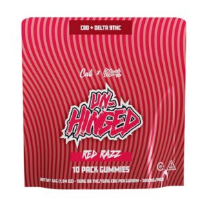 cali x maui labs unhinged d9 cbd gummies 300mg 10ct red razz