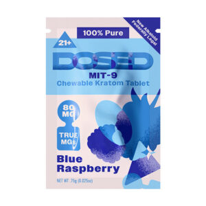 dosed kratom tablet 80mg 1ct blue raspberry