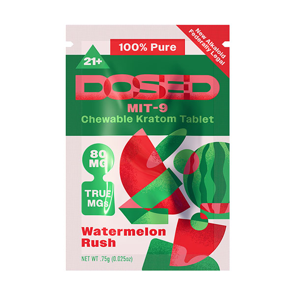 dosed kratom tablet 80mg 1ct watermelon rush