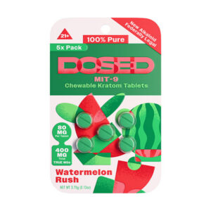 dosed kratom tablets 400mg 5ct watermelon rush