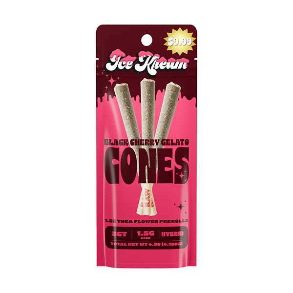ice kream cones thca pre rolls 3ct black cherry gelato