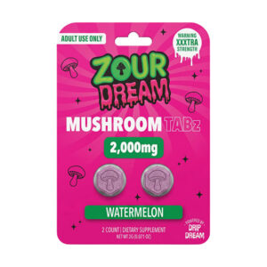 zour dream mushroom tablets 2000mg 2ct watermelon